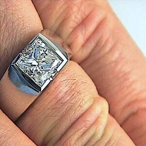 Men's 2ct Princess Diamond 18kt White Gold